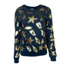 Any Old Iron Women's Gold / Black Golden Leopard Star Sequin Sweatshirt In Gold/black