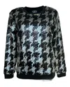 Any Old Iron Women's Gold / Black / Silver Dogstooth Reversible Sequin Sweatshirt In Gold/black/silver