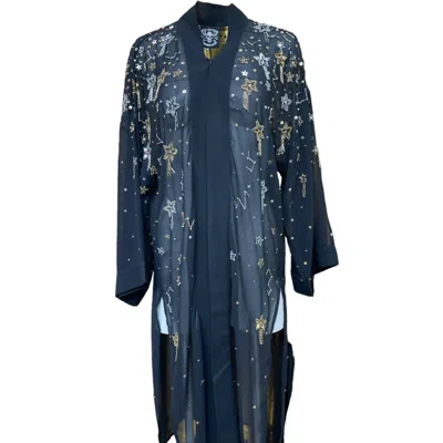 Any Old Iron Women's Gold / Black / Silver Sequin Shooting Star Black Duster In Gold/black/silver