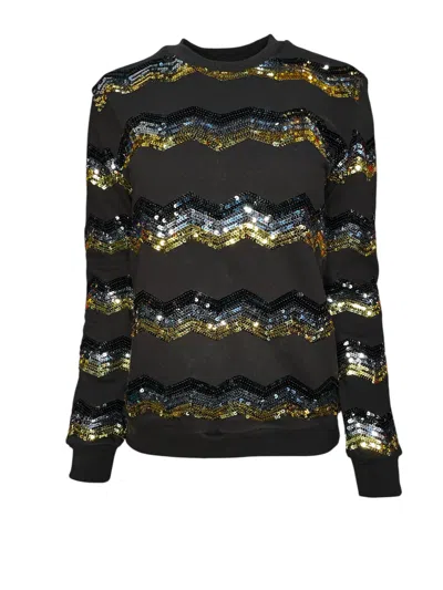 Any Old Iron Women's Gold / Black / Silver Sparkly Peanuts Sequin Sweatshirt In Gold/black/silver
