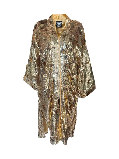 Any Old Iron Women's Gold Petal To The Metal Sequin Duster
