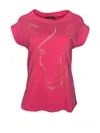Any Old Iron Women's Gold / Pink / Purple Gold Beaded Pink Horse Face Cotton T-shirt