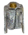 Any Old Iron Women's Gold / White Golden White Tiger Sequin Moto In Gold/white