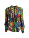 Any Old Iron Women's Green / Black Heroes Printed Button Down Shirt In Multi