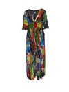 Any Old Iron Women's Green / Black Multicolor Heroes Kaftan Dress In Multi