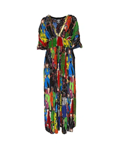 Any Old Iron Women's Green / Black Multicolor Heroes Kaftan Dress