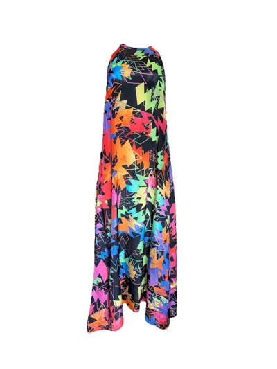 Any Old Iron Women's Green / Black Multicolor Zowie Halter Dress