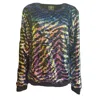 Any Old Iron Women's Iridescent Zebra Reversible Blue Sequin Sweatshirt In Blue