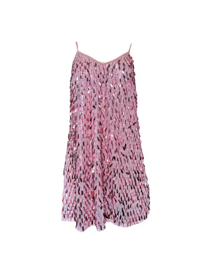 Any Old Iron Women's Metallic Pink Tears Beaded Short Dress In Multi