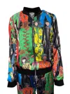 Any Old Iron Women's Orange / Black Printed Heroes Bomber Jacket In Multi