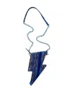 Any Old Iron Women's Orange / Blue Blue Snake Leather Lightning Bag