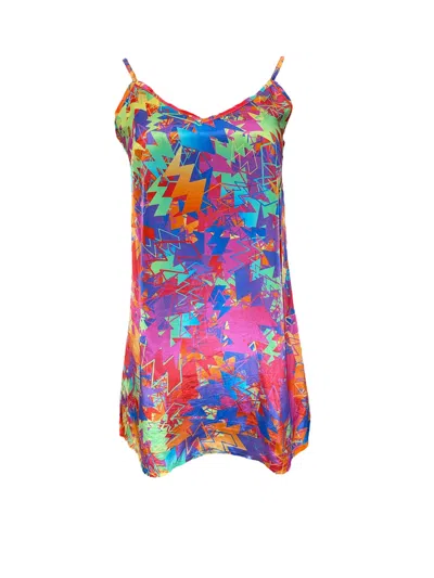 Any Old Iron Women's Orange / Pink Multicolor Pastel Lightning Short Dress