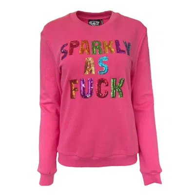 Any Old Iron Women's Pink / Purple Rainbow Sparkly As Fuck Pink Sweatshirt In Pink/purple
