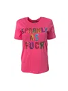 Any Old Iron Women's Pink / Purple Pink Sparkly As Fuck Rainbow Sequin T-shirt In Pink/purple