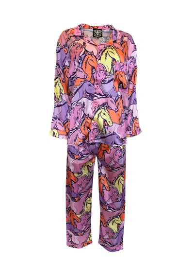 Any Old Iron Women's Purple / Orange / Yellow Purple Runaway Pajamas In Multi