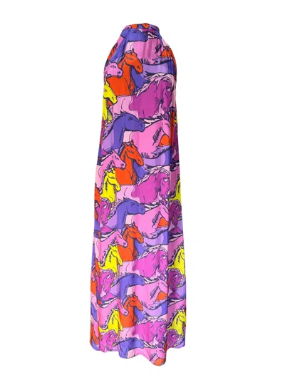 Any Old Iron Women's Purple / Yellow Purple Runaway Halter Dress In Multi