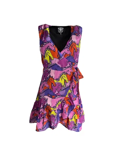 Any Old Iron Women's Purple / Yellow Purple Runaway Wrap Dress In Multi