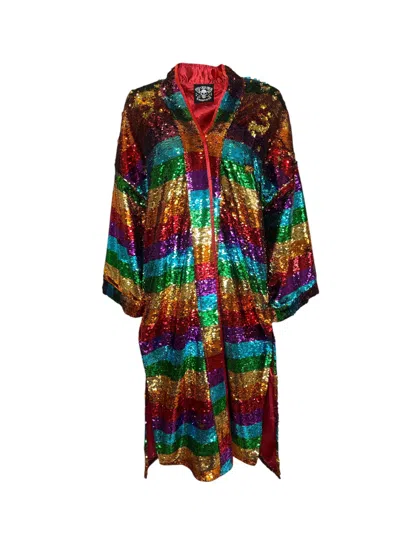 Any Old Iron Women's Rainbow Sequin Duster In Multi