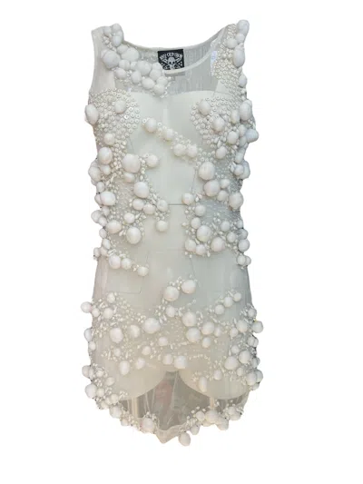 Any Old Iron Women's White  Bobble Dress In Neutral