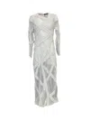 Any Old Iron Women's White Beaded Kris Kross Long Dress In White