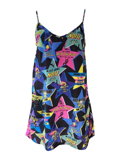 Any Old Iron Women's White / Black / Pink On Tour Printed Short Dress In Multi