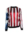 Any Old Iron Women's White / Red / Blue Reversible Sequin Stars And Stripes Sweatshirt In Multi