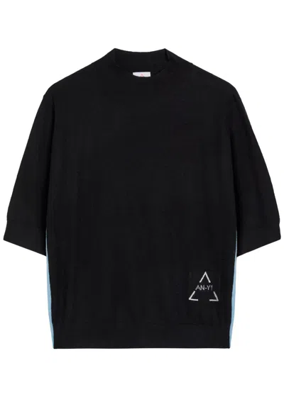 An-y1 Naples Funnel-neck Cashmere Jumper In Black