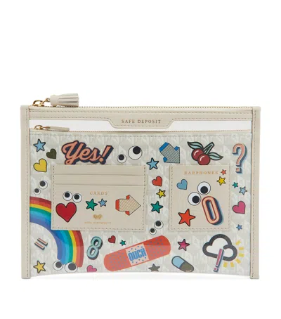 Anya Hindmarch All Over Stickers Pouch In Black