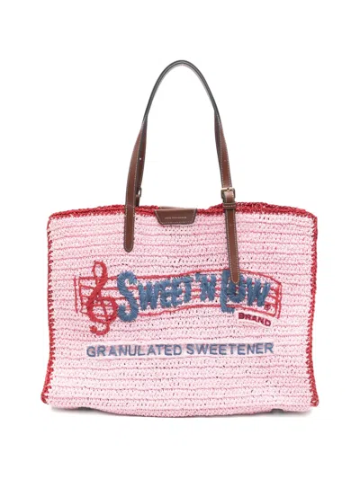 Anya Hindmarch Appliqued Tote Bag In Red