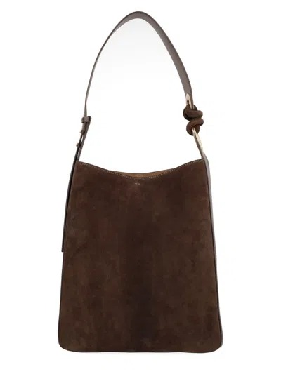 Anya Hindmarch Dark Brown Ringo Large Shoulder Bag