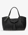 Anya Hindmarch Black Shiny Capra Leather Neeson Tassel Tote In Black