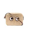Anya Hindmarch Raffia Crossbody Bag With Iconic Eyes Applique In Beige