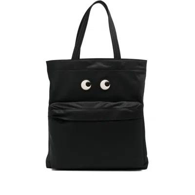 Anya Hindmarch Women Black Nylon Eyes Shopping Bag