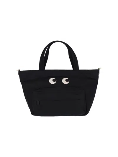 Anya Hindmarch Women Black Nylon Mini Eyes Handbag