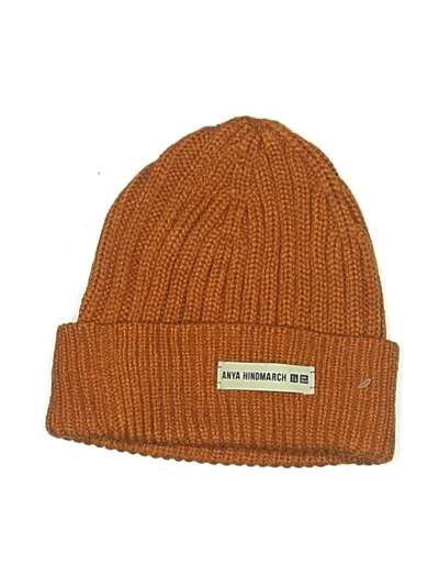 Pre-owned Anya Hindmarch Beanie Hat In Orange