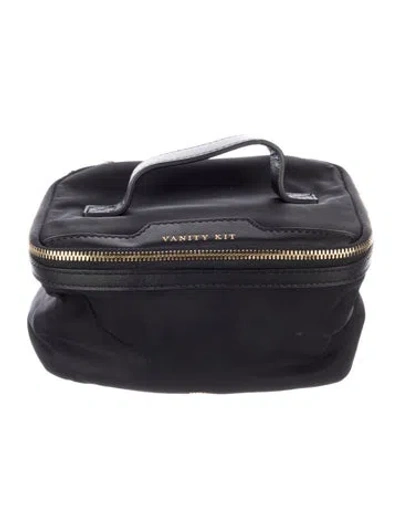 Pre-owned Anya Hindmarch Black Nylon Cosmetic Bag