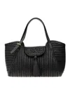 Anya Hindmarch Black Shiny Capra Leather Neeson Tassel Tote In Black