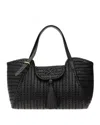 Anya Hindmarch Black Shiny Capra Leather Neeson Tassel Tote In Black