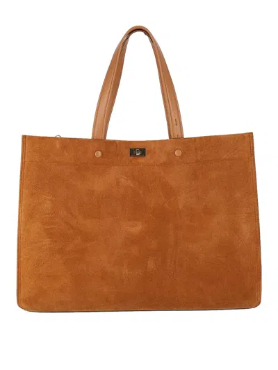 Anya Hindmarch Panelled Top Handle Bag In Brown