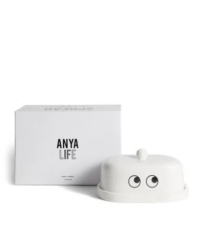 Anya Hindmarch Bone China Butter Dish In White