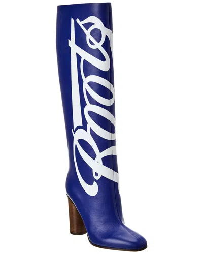 Anya Hindmarch Boots Leather Knee-high Boot In Blue