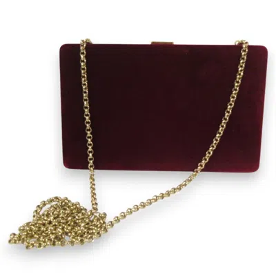 Pre-owned Anya Hindmarch Bordeaux Velvet Clutch Bag Shoulder Bag ()
