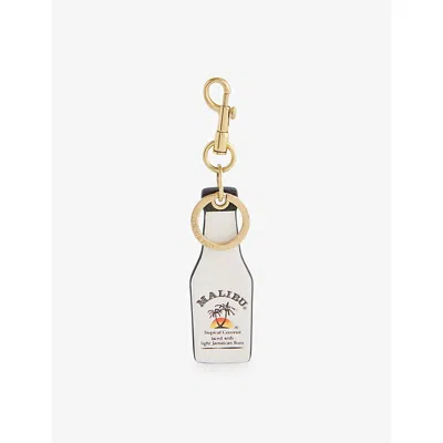 Anya Hindmarch Womens Chalk Anya Brands Malibu Leather Bag Charm In Gold