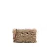 Anya Hindmarch Eye Detail Furry Texture Clutch Bag In Brown
