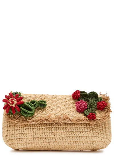 Anya Hindmarch Cactus Raffia Clutch In Brown