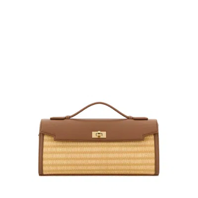 Anya Hindmarch Camel Leather Mortimer Handbag In Multi