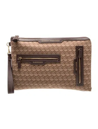 Pre-owned Anya Hindmarch Canvas Clutch In Brown