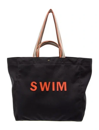 Pre-owned Anya Hindmarch Canvas Tote In Black