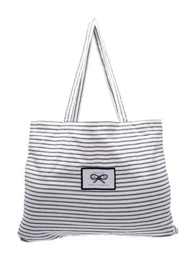 Pre-owned Anya Hindmarch Canvas Tote In Black/white