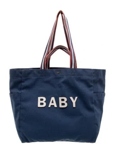 Pre-owned Anya Hindmarch Canvas Tote In Blue